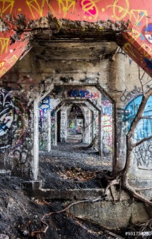 Picture of Graffiti Art On Old Warehouse Walls